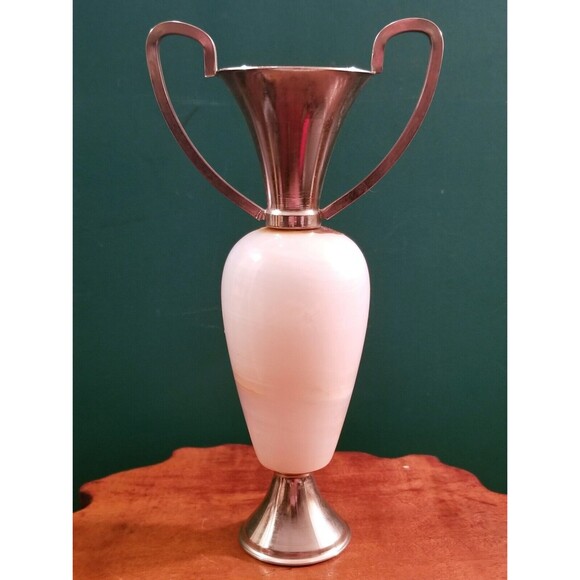 Vintage Natural Pakistani Onyx Vase Made In Italy 6"x3"x1.25" - Picture 2 of 5